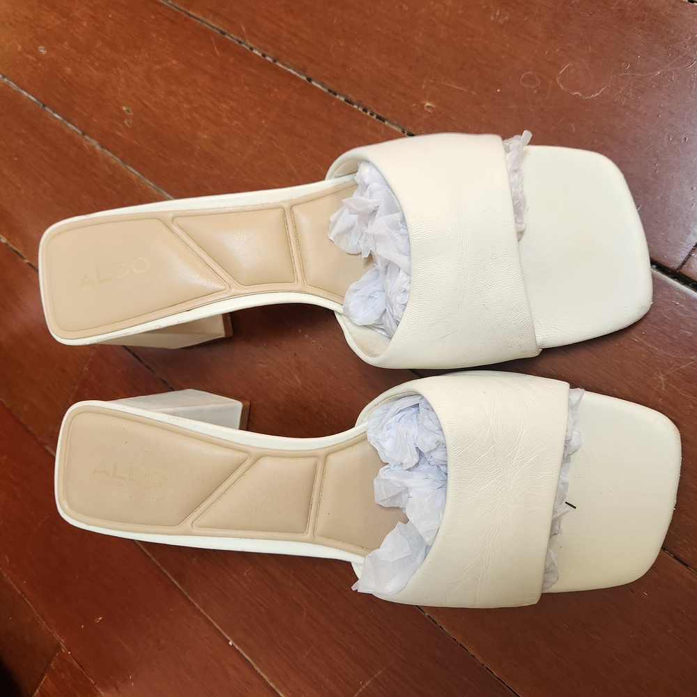 ALDO Women's Cream Block Heel Sandals